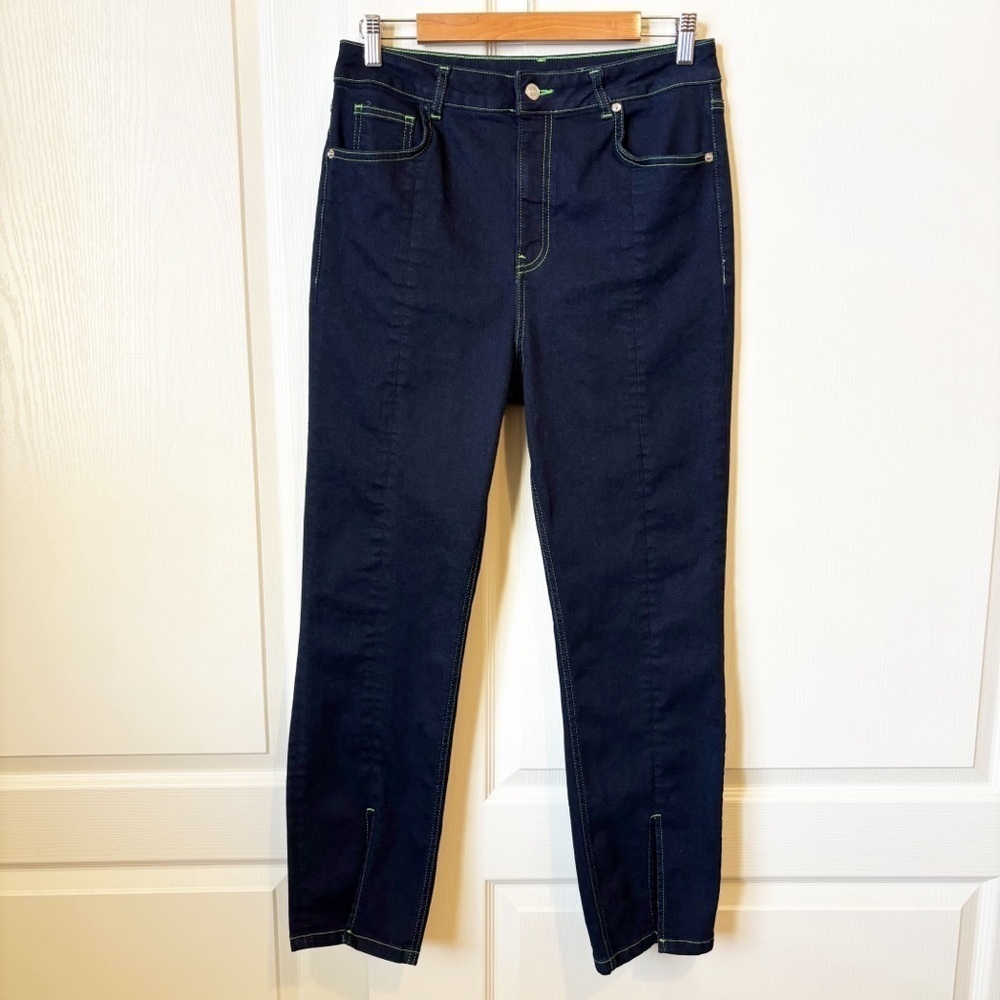 ASOS Denim Dark Wash Straight Leg Jeans Women’s Size 30 Slit Front Hem